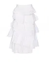Essentiel Antwerp Midi Simmetric Skirt In Strati In White
