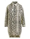 Essentiel Antwerp Snake-print Shirt Mini Day Dress In Brown
