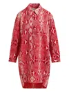 Essentiel Antwerp Snake-print Shirt Mini Dress In Orange
