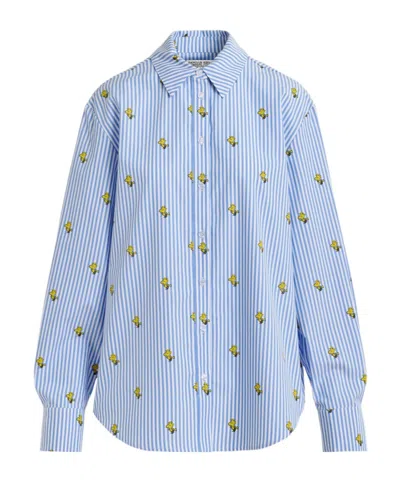 Essentiel Antwerp Snoopy Striped Shirt In Blue