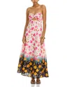 Essentiel Antwerp Floral Strapless Satin Maxi-length Dress In Fairy Tale In Fairy Tale