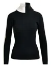 Essentiel Antwerp Stripe-detail Turtleneck Sweater In Black