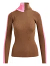 Essentiel Antwerp Stripe-detail Turtleneck Sweater In Brown