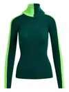 Essentiel Antwerp Stripe-detail Turtleneck Sweater In Green
