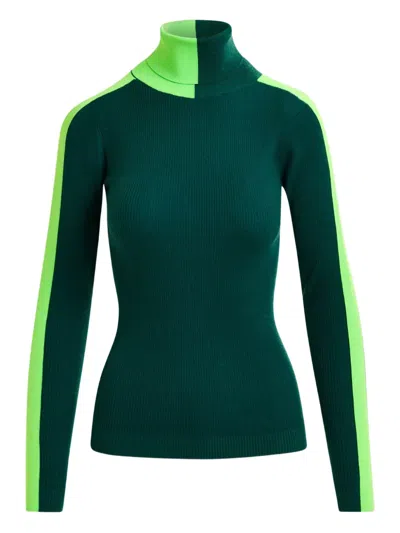 Essentiel Antwerp Stripe-detail Turtleneck Sweater In Green
