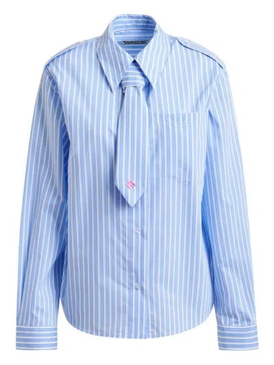Essentiel Antwerp Stripe-pattern Shirt In Blue