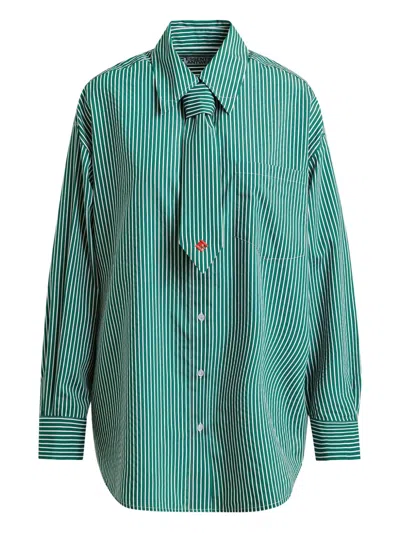 Essentiel Antwerp Stripe-pattern Shirt In Green