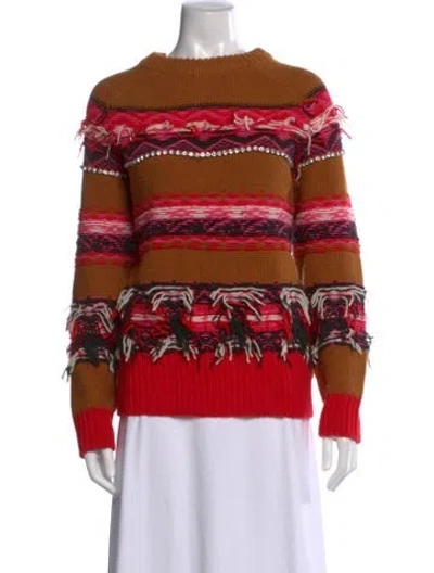 Pre-owned Essentiel Antwerp Striped Crew Neck Sweater In Brown