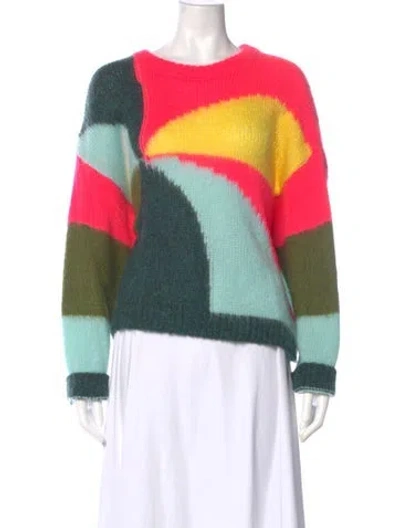 Pre-owned Essentiel Antwerp Striped Crew Neck Sweater In Green