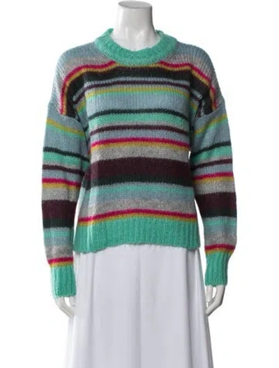 Pre-owned Essentiel Antwerp Striped Crew Neck Sweater In Green