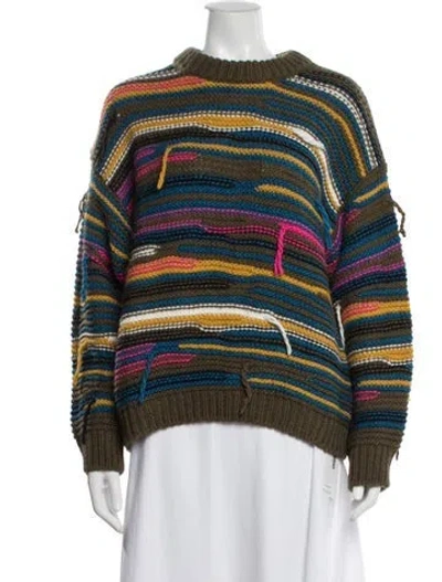 Pre-owned Essentiel Antwerp Striped Crew Neck Sweater W/ Tags In Brown