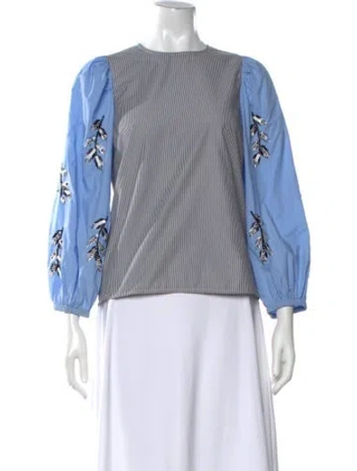Pre-owned Essentiel Antwerp Striped Crew Neck Top In Blue