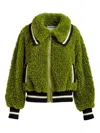 Essentiel Antwerp Striped-details Bomber Jacket In Green