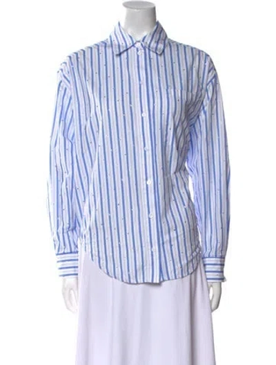 Pre-owned Essentiel Antwerp Striped Long Sleeve Button-up Top In Multi