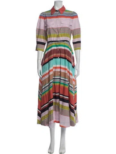 Pre-owned Essentiel Antwerp Striped Midi Length Dress W/ Tags In Multi