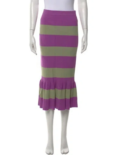 Pre-owned Essentiel Antwerp Striped Midi Length Skirt In Purple