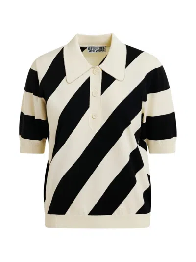Essentiel Antwerp Striped Polo Top In Multi