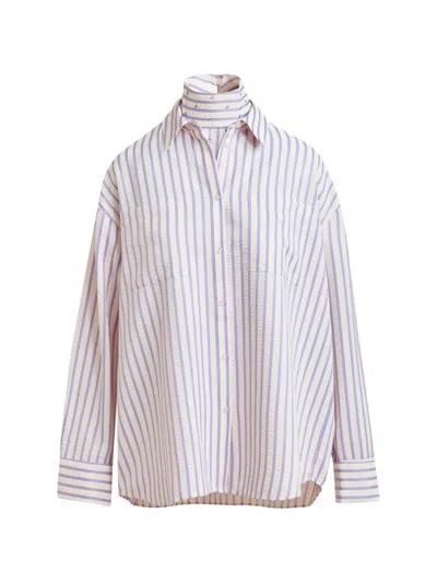 Essentiel Antwerp Striped Rhinestone Shirt In Pink