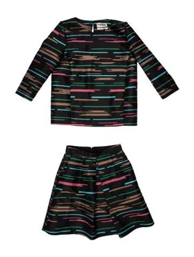 Pre-owned Essentiel Antwerp Striped Skirt Set W/ Tags In Black