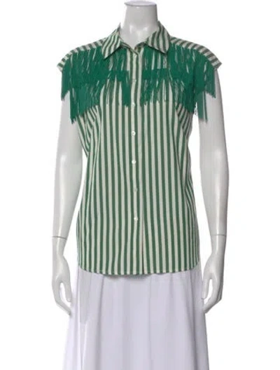 Pre-owned Essentiel Antwerp Striped Sleeveless Top In Green