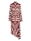Essentiel Antwerp Striped Tie Midi Dress In Purple