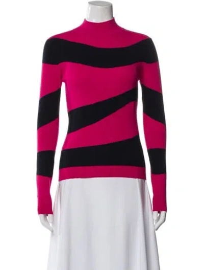 Pre-owned Essentiel Antwerp Striped Turtleneck Sweater In Pink