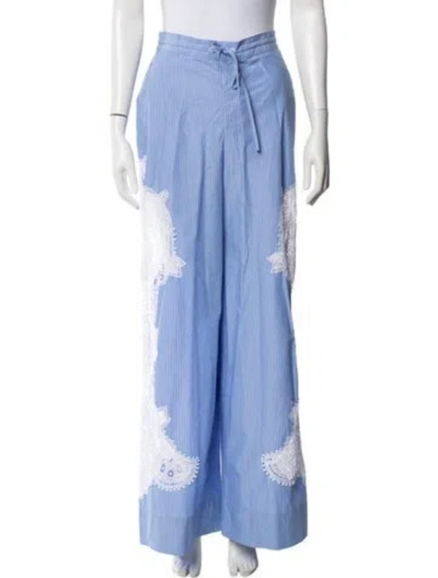 Pre-owned Essentiel Antwerp Striped Wide Leg Pants In Blue