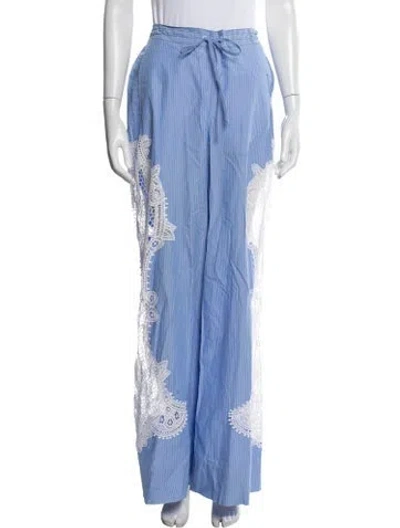 Pre-owned Essentiel Antwerp Striped Wide Leg Pants In Blue