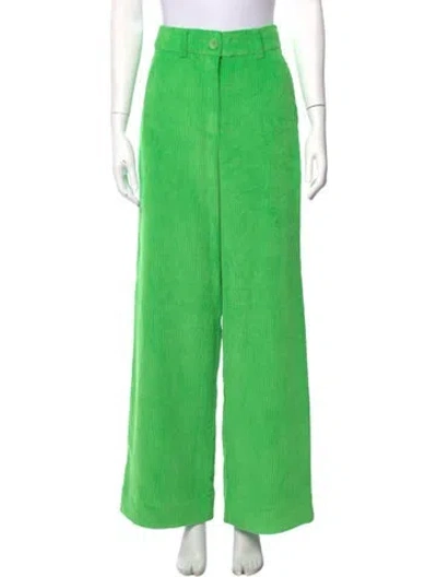 Pre-owned Essentiel Antwerp Striped Wide Leg Pants In Green