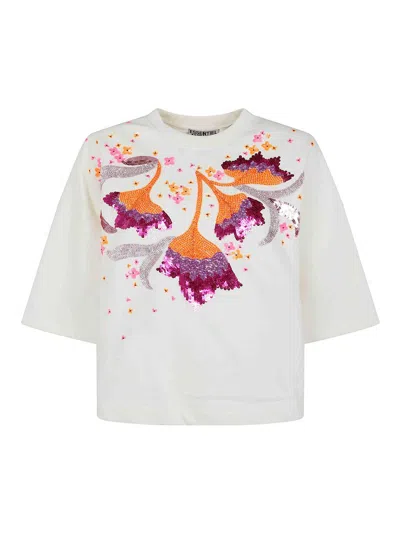 Essentiel Antwerp Hotanical Boxy Sweatshirt In White