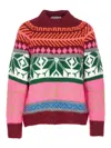Essentiel Antwerp Irelando Mock-neck Fair Isle Sweater In Multi