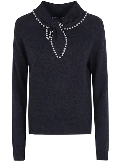 Essentiel Antwerp Kasa Pullover With Beads Combo2 Steel Pulse In Gray