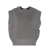 Essentiel Antwerp Crew-neck Metallic-effect Vest In Gray