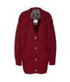 Essentiel Antwerp Lace-insert Button Cardigan In Red