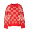 Essentiel Antwerp Inter Checkerboard Sweater In Red