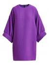 Essentiel Antwerp Textured Round-neck Midi Dress In Purple
