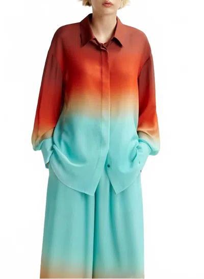 Essentiel Antwerp Tie Dye Straight Shirt Blouse In Neptune