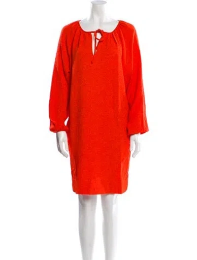 Pre-owned Essentiel Antwerp Tie Neck Knee-length Dress In Red