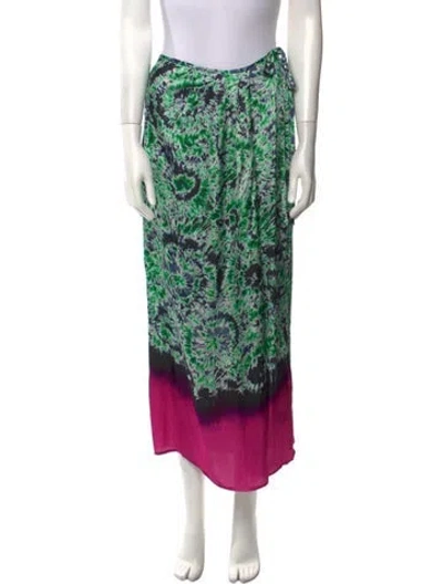 Pre-owned Essentiel Antwerp Tie-dye Print Midi Length Skirt W/ Tags In Green