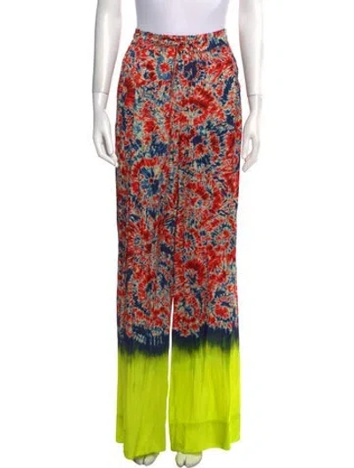 Pre-owned Essentiel Antwerp Tie-dye Print Wide Leg Pants W/ Tags In Red