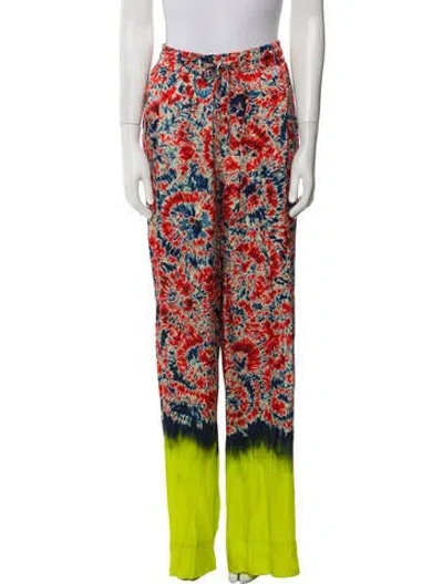 Pre-owned Essentiel Antwerp Tie-dye Print Wide Leg Pants W/ Tags In Red