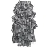 Essentiel Antwerp Tiered Ruffle Skirt With Checkered Pattern
