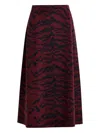 Essentiel Antwerp Tiger-print Midi Skirt In Red