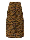 Essentiel Antwerp Tiger-print Skirt In Brown