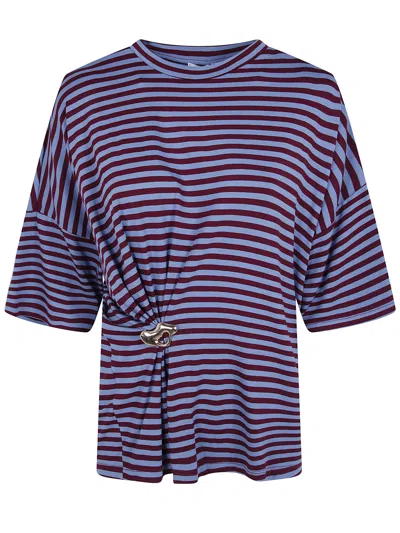 Essentiel Antwerp Striped Gathered T-shirt In Blue