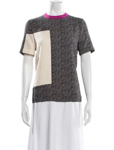 Pre-owned Essentiel Antwerp Tweed Pattern Crew Neck T-shirt In Multi