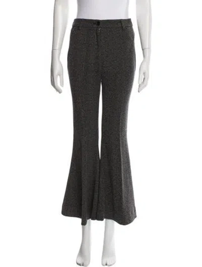 Pre-owned Essentiel Antwerp Tweed Pattern Flared Pants In Black