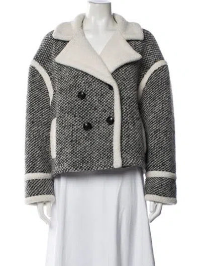 Pre-owned Essentiel Antwerp Tweed Pattern Jacket In Grey/neutrals