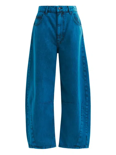 Essentiel Antwerp Twisted-seam Barrel Jeans In Blue