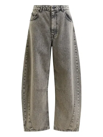 Essentiel Antwerp Twisted-seam Barrel Jeans In Gray